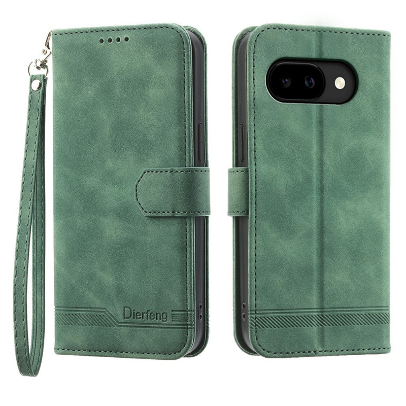 DIERFENG For Google Pixel 10a Wallet Case with Stand and Wrist Strap