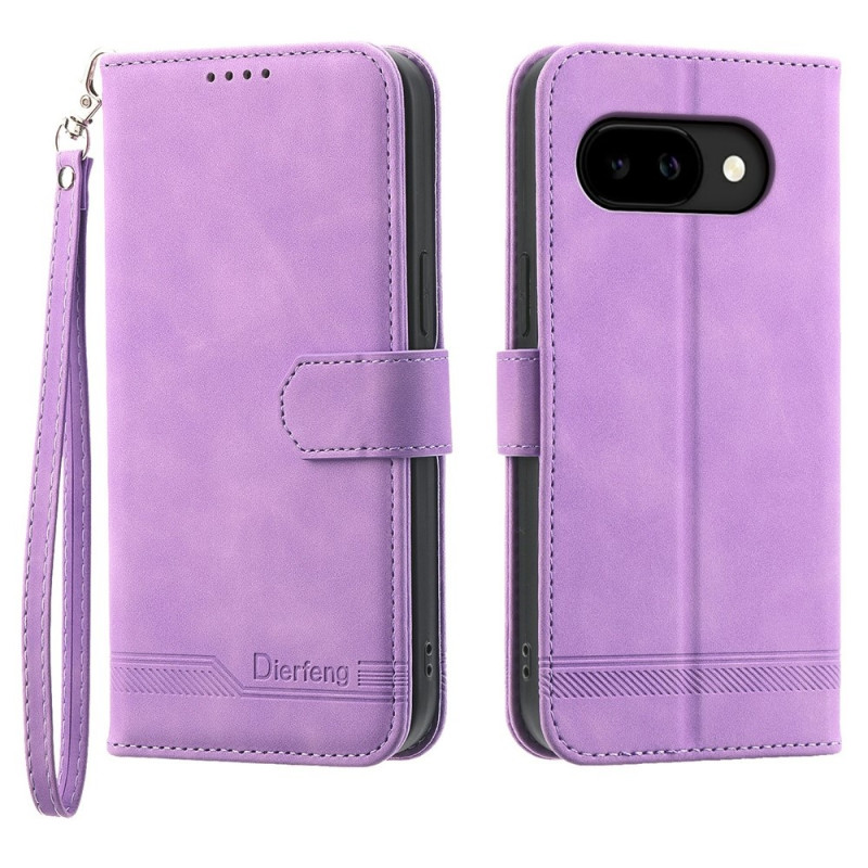 DIERFENG For Google Pixel 10a Wallet Case with Stand and Wrist Strap