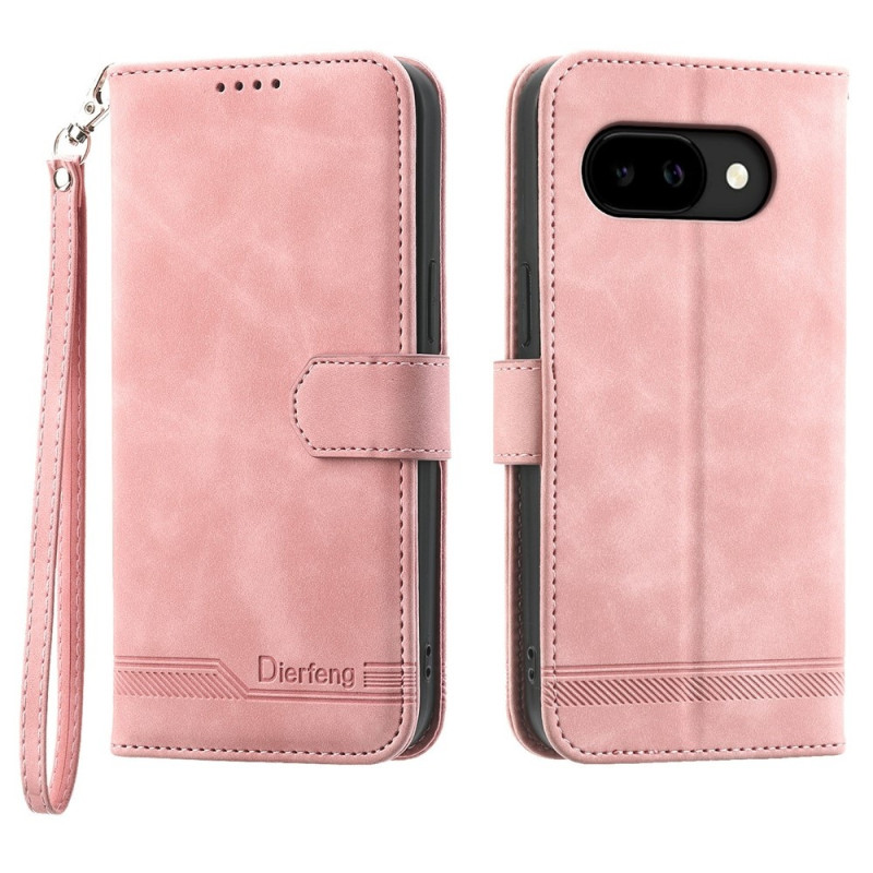 DIERFENG For Google Pixel 10a Wallet Case with Stand and Wrist Strap