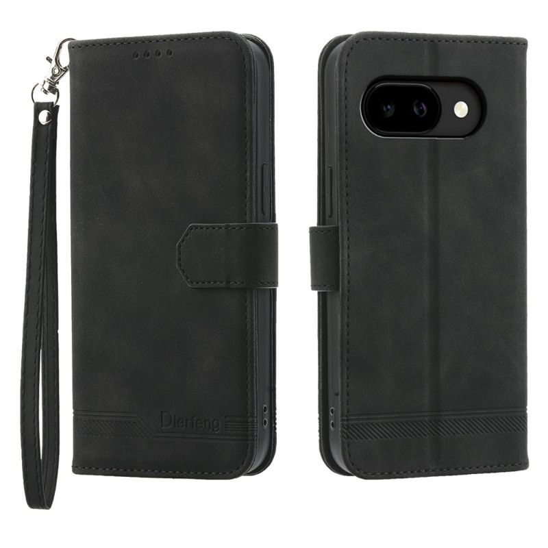 DIERFENG For Google Pixel 10a Wallet Case with Stand and Wrist Strap