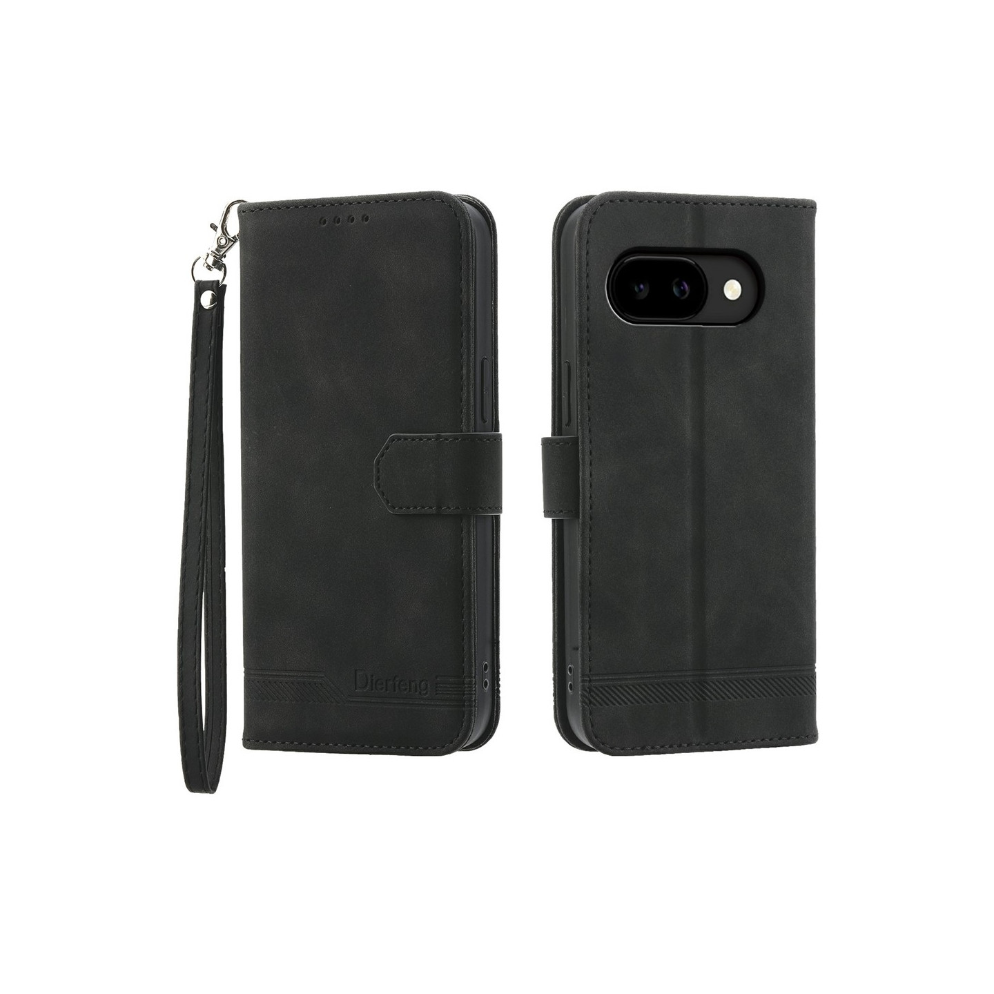 DIERFENG For Google Pixel 10a Wallet Case with Stand and Wrist Strap