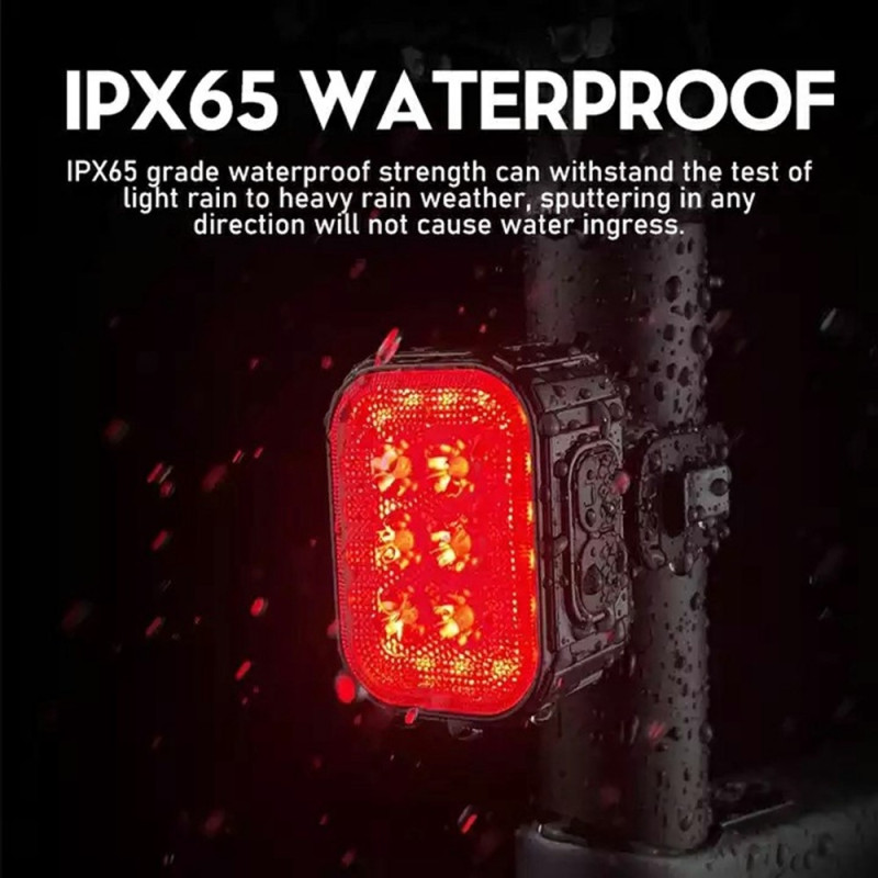 Bicycle front and rear light set Waterproof Warning Lights Safety mountain bike helmet