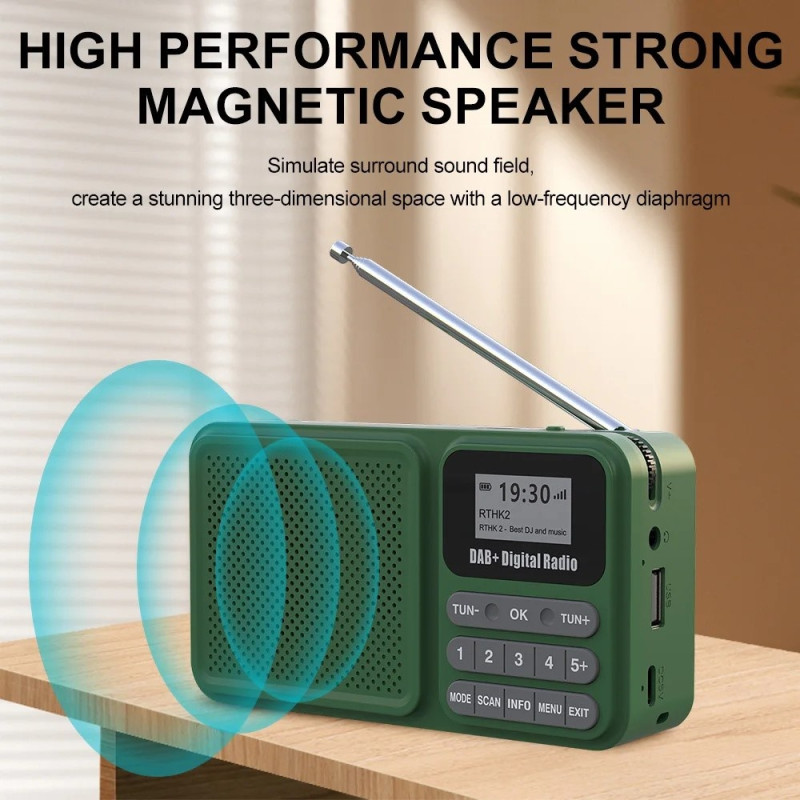 Radio solar powered rechargeable DAB/FM radio supports Bluetooth connection