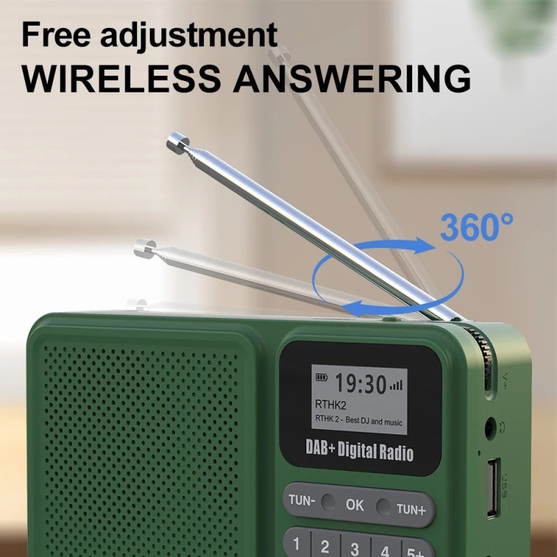Solcelledrevet genopladelig DAB/FM-radio understøtter Bluetooth-forbindelse