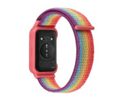 För Huawei Band 8/9 Nylon klockarmband integrerat skyddsfodral