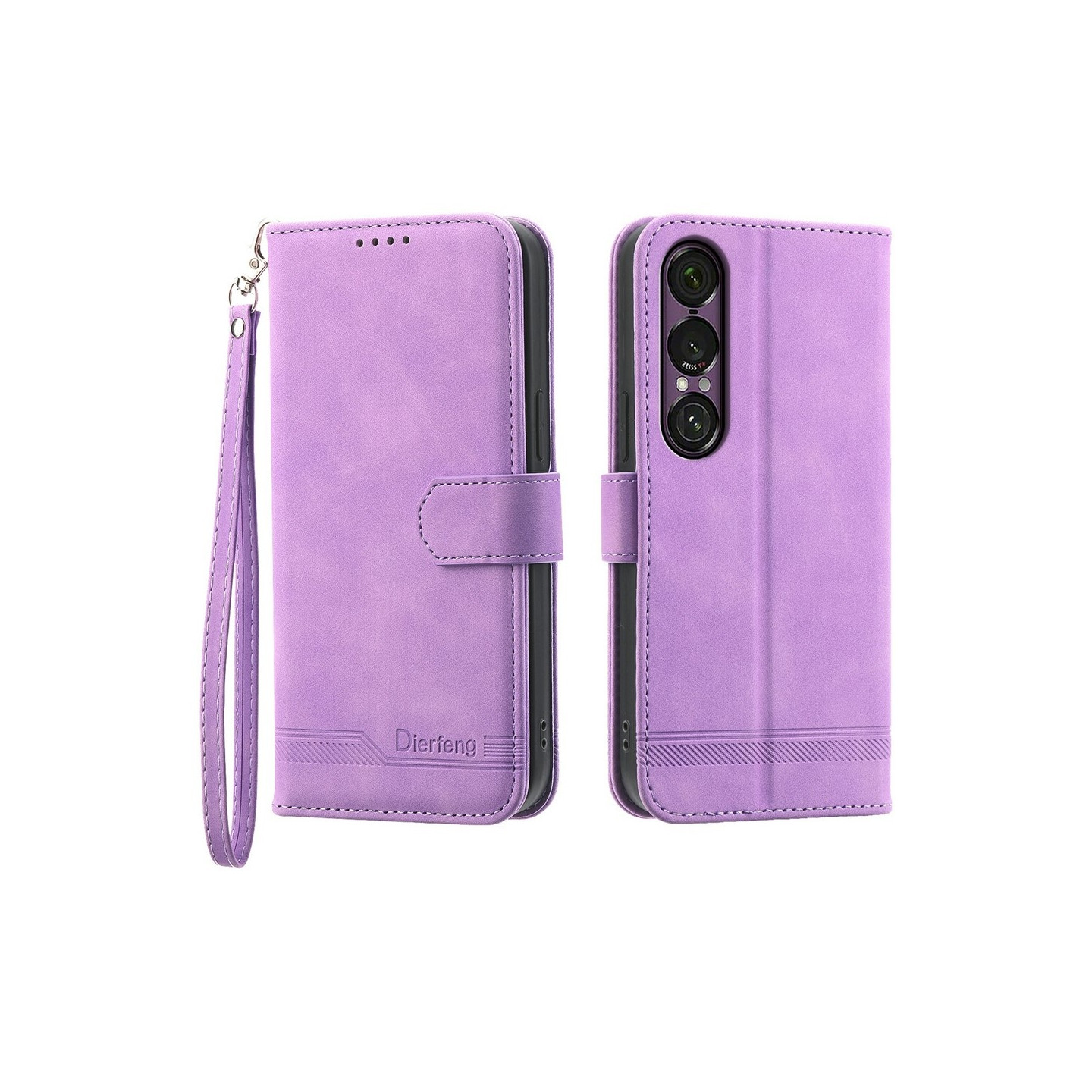 DIERFENG Til Sony Xperia 1 VII Pungcover med Stander og Håndledsrem
