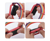 För Huawei Band 8/9 Nylon klockarmband integrerat skyddsfodral