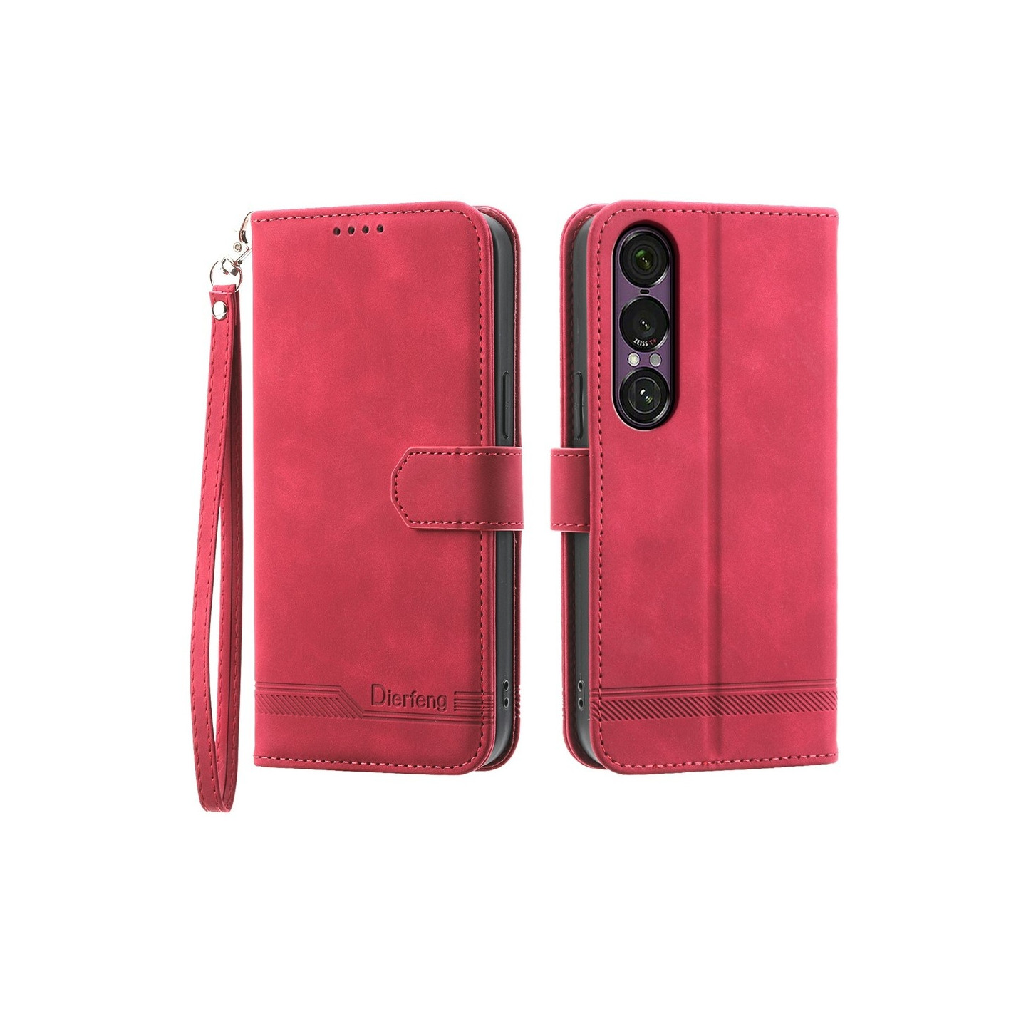 DIERFENG Til Sony Xperia 1 VII Pungcover med Stander og Håndledsrem