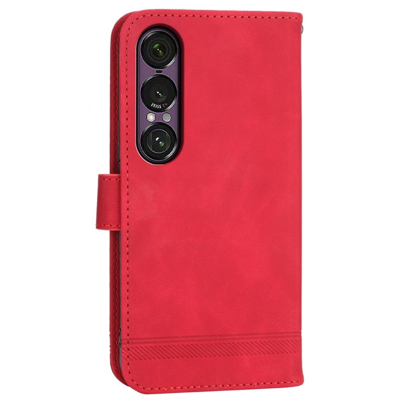 DIERFENG Til Sony Xperia 1 VII Lommebokdeksel med Stativ og Håndleddsrem