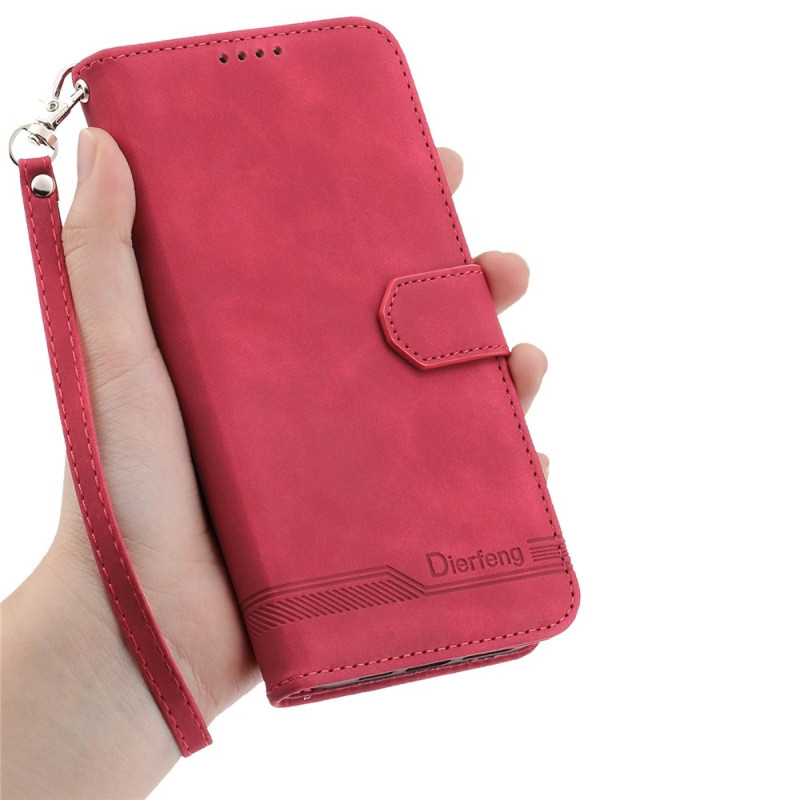 DIERFENG For Sony Xperia 1 VII Wallet Case with Stand and Wrist Strap