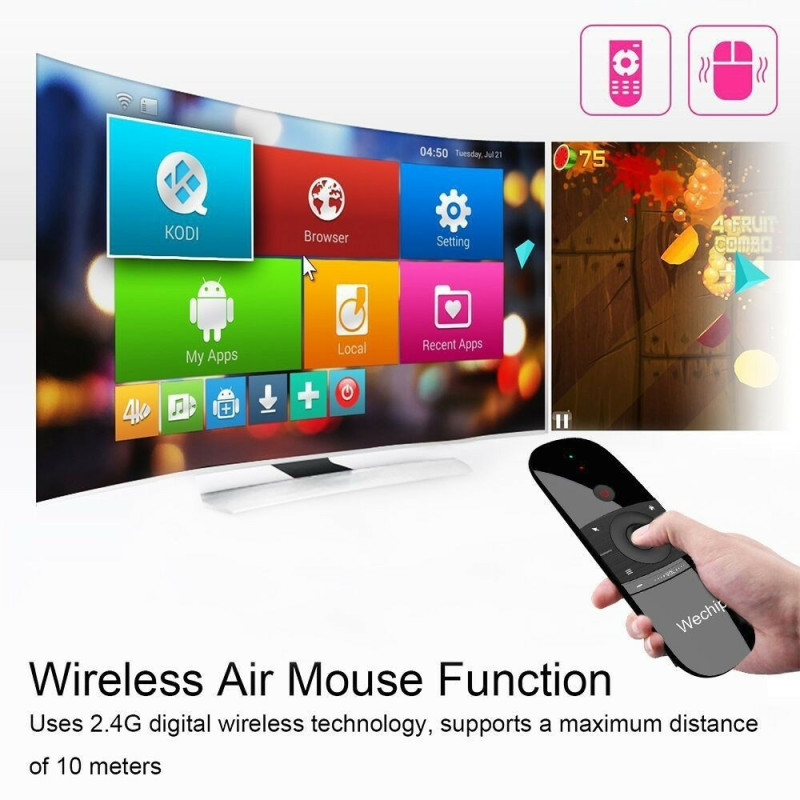 Air Mouse 2.4G trådløs fjernbetjening mini-tastatur IR-læringscontroller