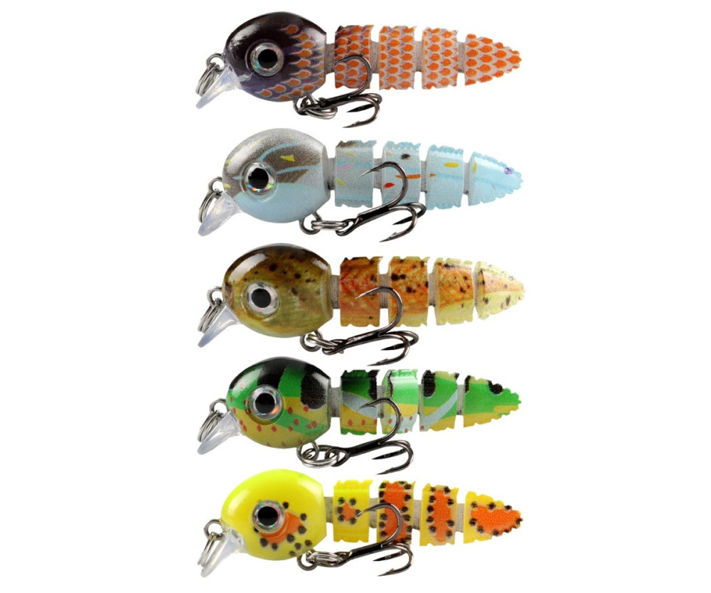 5 st Fiskedrag bete naturtrogen Crankbait med förvaringslåda