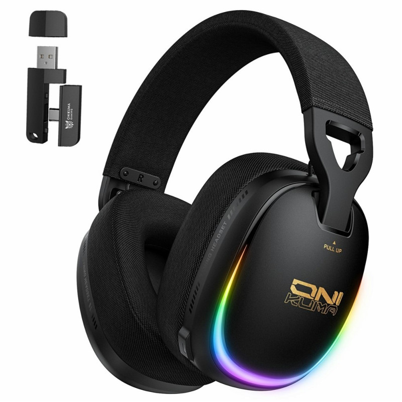 ONIKUMA GT805 Gaming Headset 4 Tilstande Trådløs/Kabelbaseret Over-Ear RGB - Sort