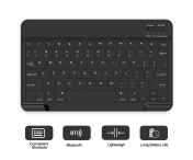 För Samsung Galaxy Tab A9+ / A11+ Split Bluetooth-tangentbord Läderfodral + Dubbel-lägesmus Set - Svart US Layout
