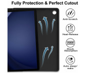 För Samsung Galaxy Tab A9+ / A11+ Split Bluetooth-tangentbord Läderfodral + Dubbel-lägesmus Set - Svart US Layout