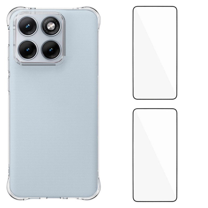 WANLONFENG Til Motorola Edge 70 Fusion+ 5G / Edge 70 Fusion 5G Deksel + 2x Herdet Glass Skjermbeskytter