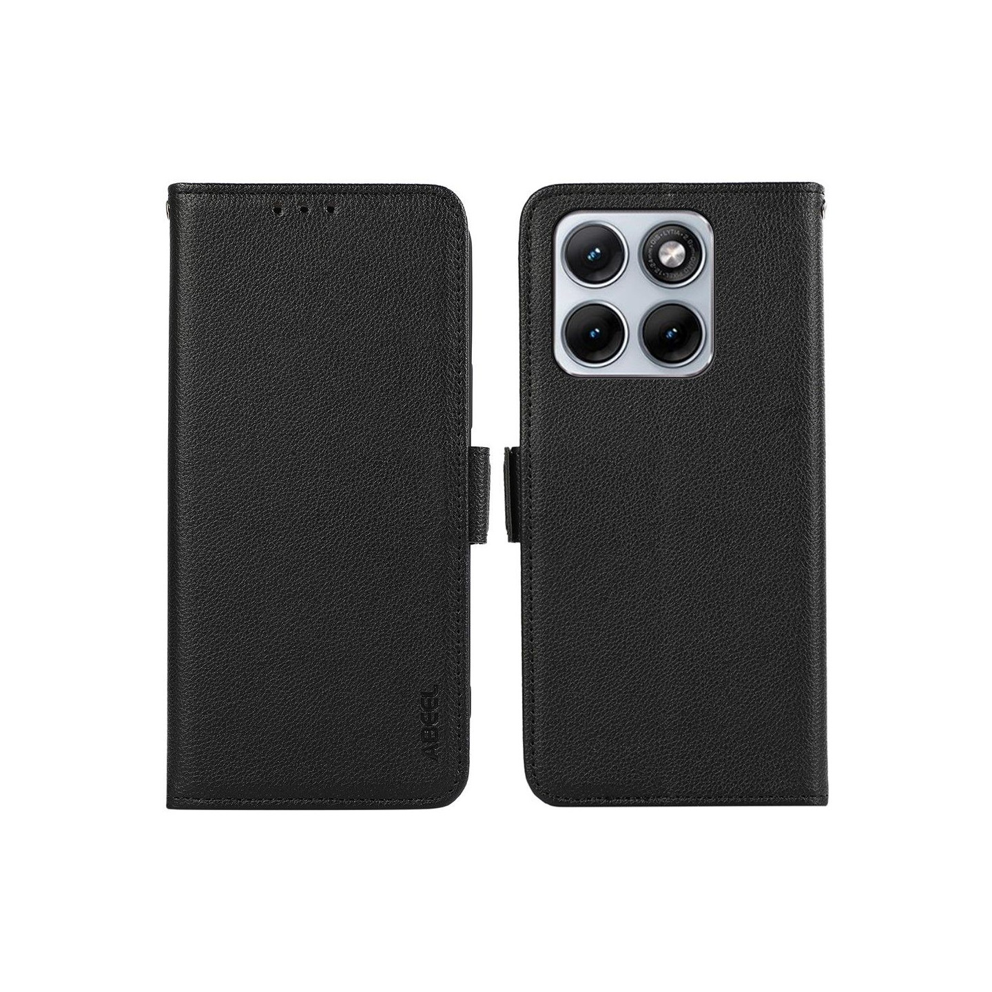 ABEEL For Motorola Edge 70 Fusion+ 5G / Edge 70 Fusion 5G Wallet Case RFID Blocking Litchi Texture - Black