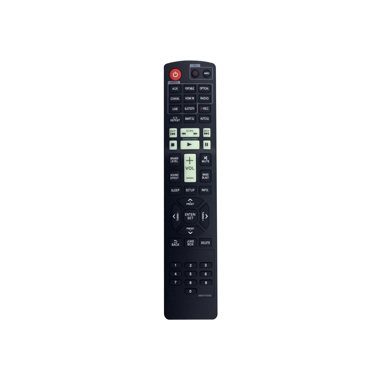 Udskiftning af fjernbetjening til AKB74115301 til LG Blu-ray DVD-afspiller