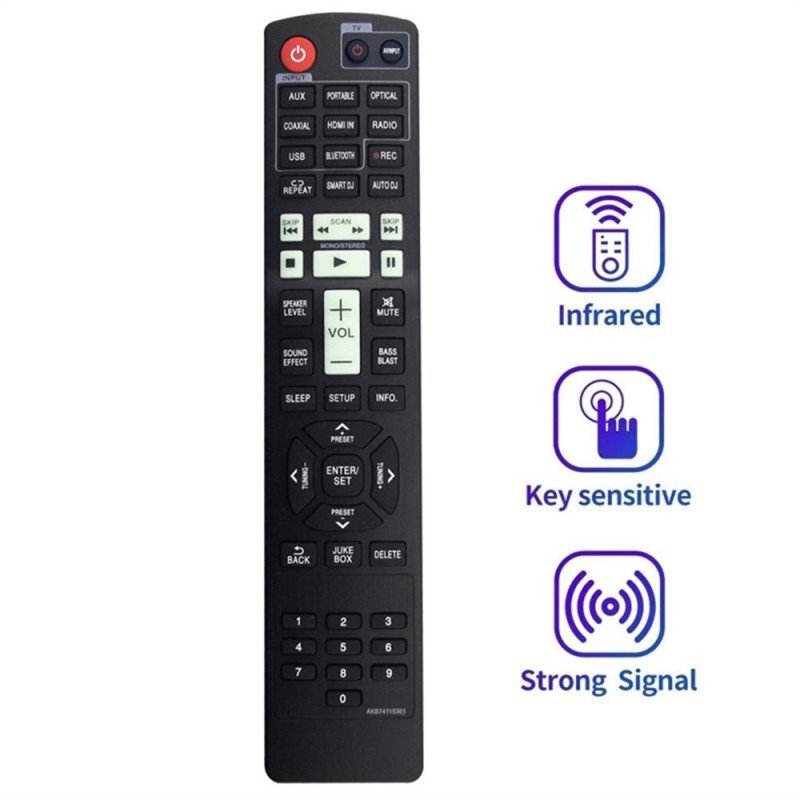 Remote Control Replacement for AKB74115301 For LG Blu-Ray DVD Player