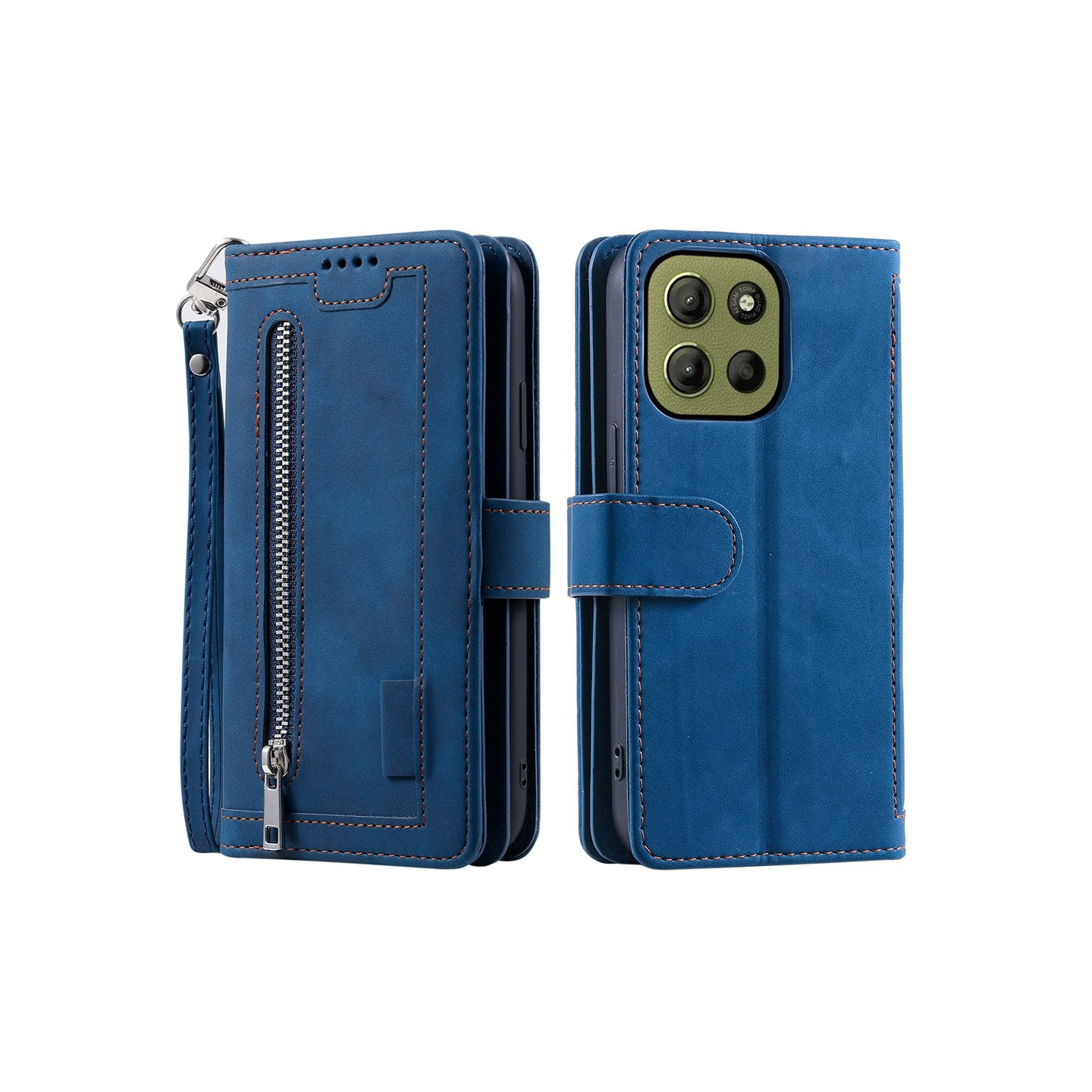 Til Motorola Moto G17 Power 4G / G17 4G / G15 Power 4G / G15 4G Pungcover med Lynlås 9 Kortlommer Stander