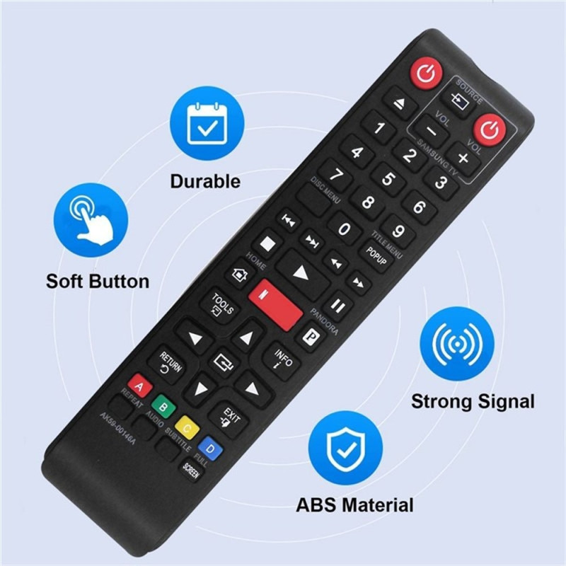 Udskiftning af fjernbetjening til AK59-00146A til Samsung Blu-ray DVD-afspiller