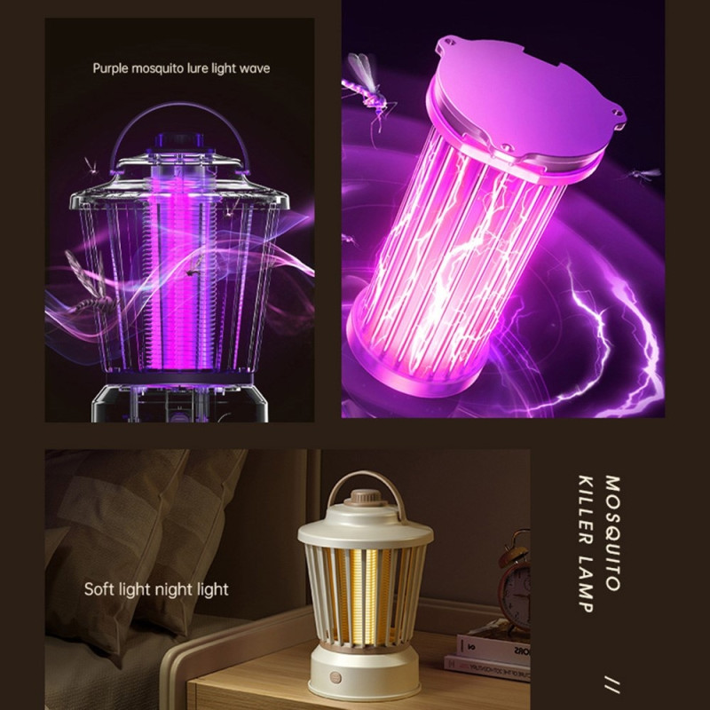Portable Mosquito Lamp Rechargeable Insect Trap Mosquito Killer Bug Zapper 3000V