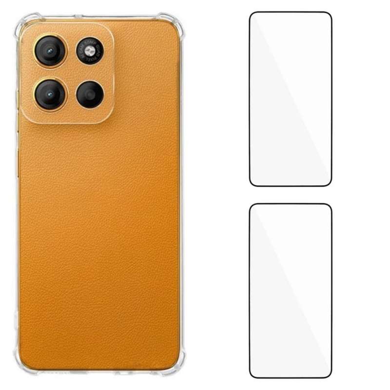 WANLONFENG Til Motorola Moto G17 Power 4G / G17 4G / G15 4G / G15 Power 4G Cover + 2x Hærdet Glas Skærmbeskyttelse