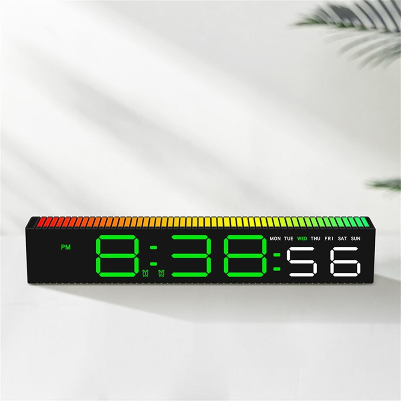 12/24 timer LED digital klokke lydopptak RGB elektronisk klokke nattbordsklokke