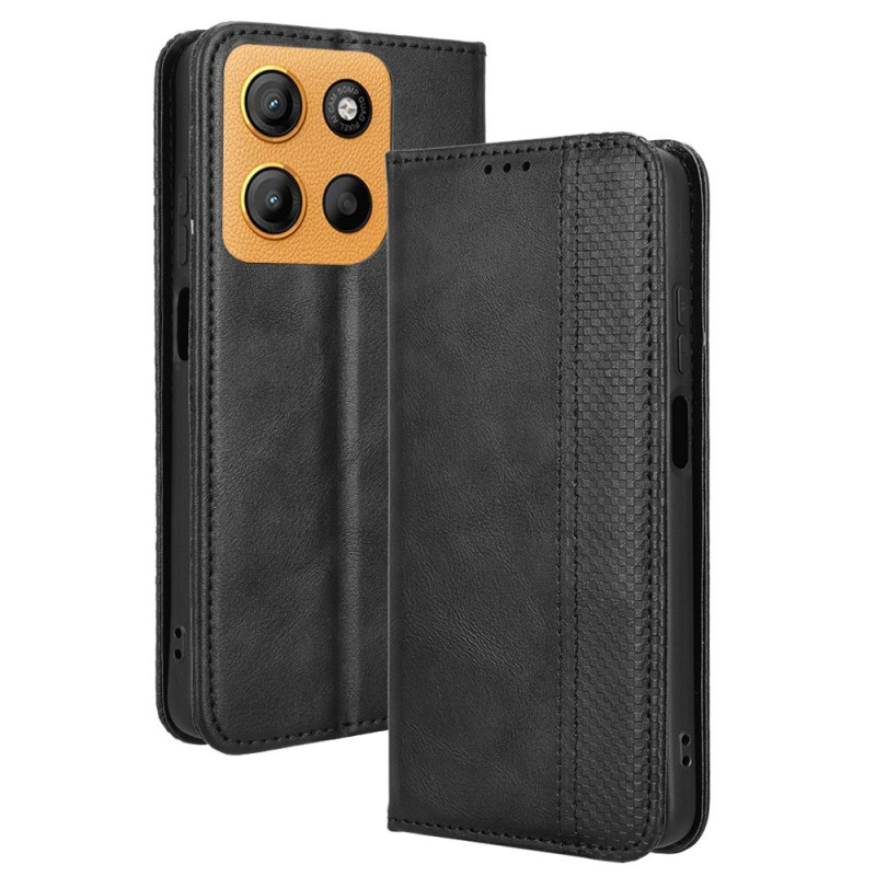 Til Motorola Moto G17 Power 4G / G17 4G / G15 4G / G15 Power 4G Lommebokdeksel Retro tekstur stativ 