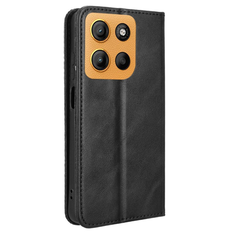 Til Motorola Moto G17 Power 4G / G17 4G / G15 4G / G15 Power 4G Lommebokdeksel Retro tekstur stativ 