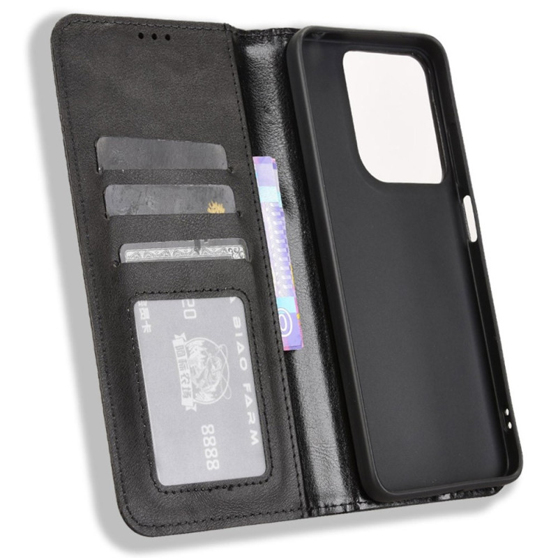 Til Motorola Moto G17 Power 4G / G17 4G / G15 4G / G15 Power 4G Lommebokdeksel Retro tekstur stativ 