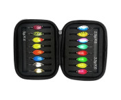 16 st 2,5g 3,5g 5g öring Fiske Betes Blinker Drag Spinner med förvaringsväska