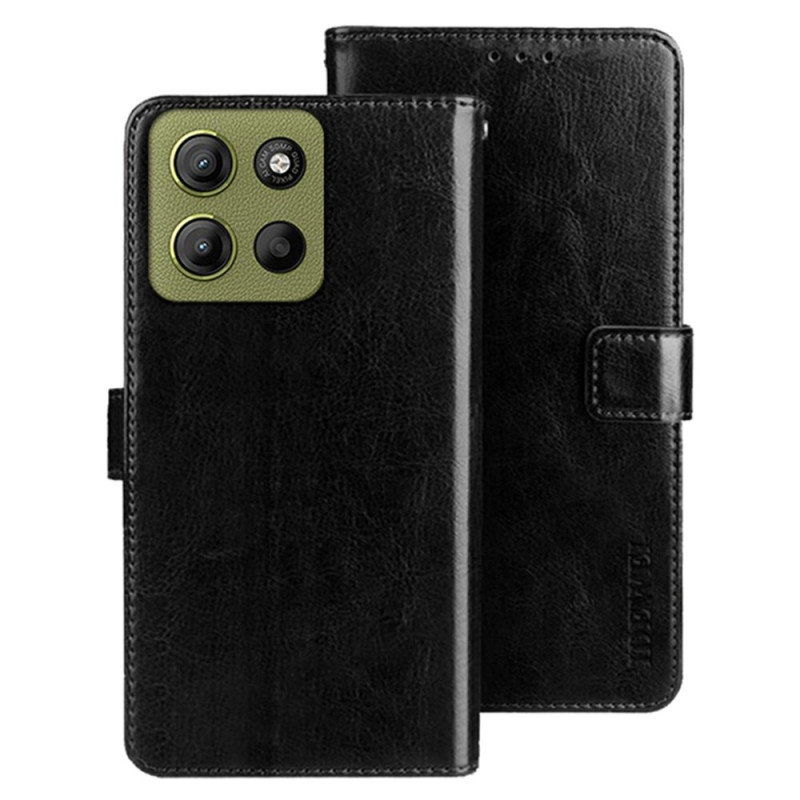 Till Motorola Moto G17 Power 4G / G17 4G / G15 4G / G15 Power 4G IDEWEI Plånboksfodral med stativ Crazy Horse-textur