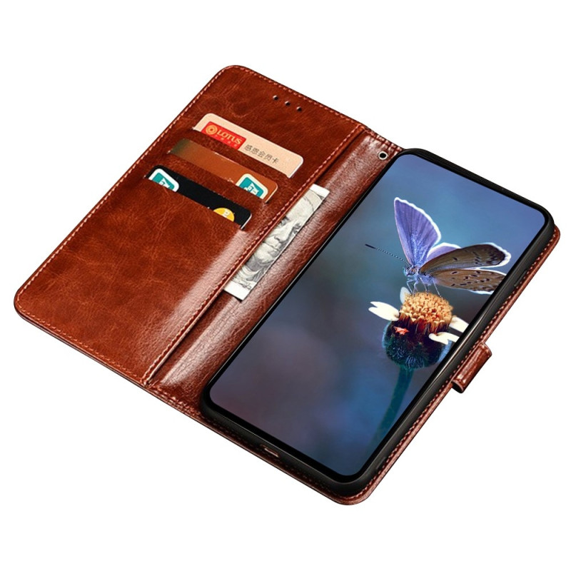 Motorola Moto G17 Power 4G / G17 4G / G15 4G / G15 Power 4G IDEWEI Lompakkokotelo jalustalla Crazy Horse -tekstuurilla