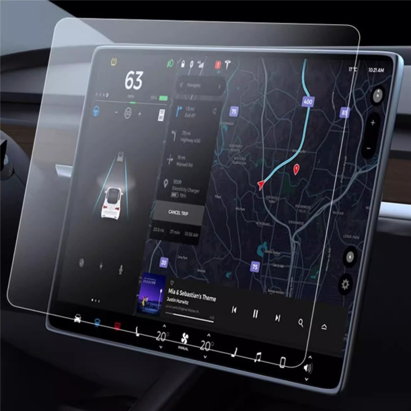 Skärmskydd i härdat glas för Tesla Model Y 2025 / Model 3 2023-2025 Mittkonsol