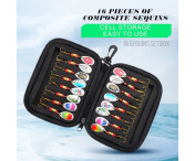 16 st 3g metall spinner bete Fiskedrag drag med förvaringsväska - A