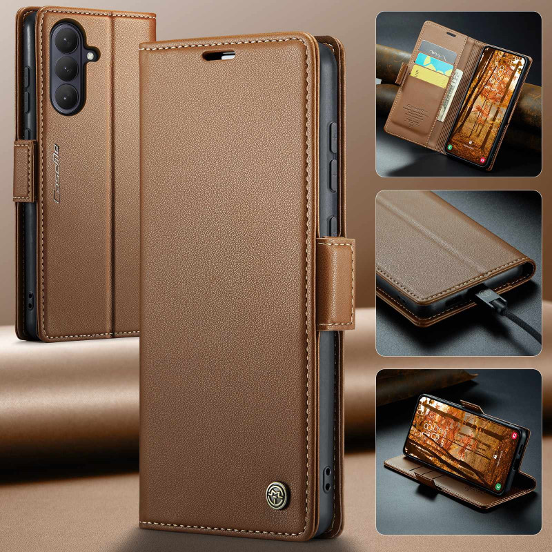 For Samsung Galaxy A37 5G CASEME Wallet Stand Glossy Litchi Texture Phone Cover