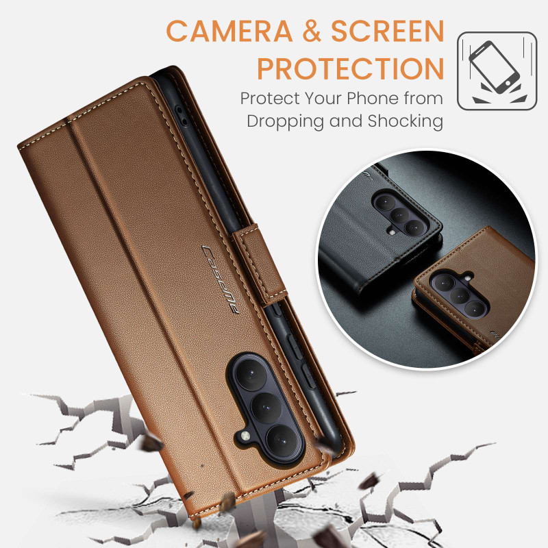 Till Samsung Galaxy A37 5G CASEME plånboksfodral med stativ och litchitextur