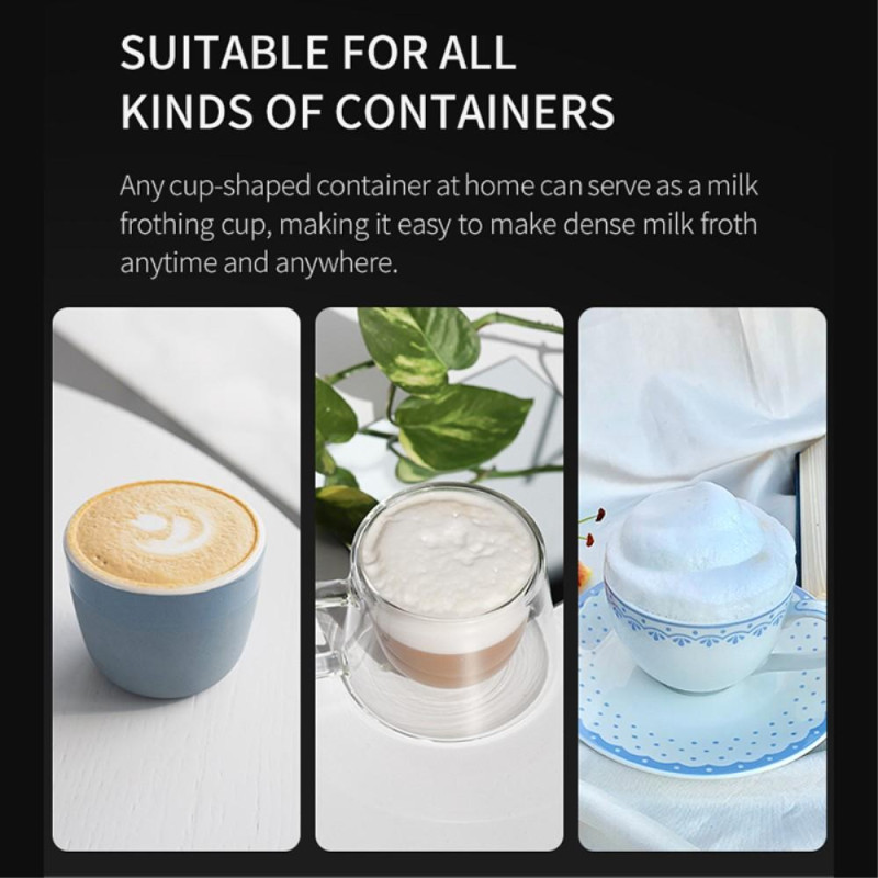 Milk Frother Handheld Foam Maker Stainless Steel Electric Mixer Household Egg Beater Tool