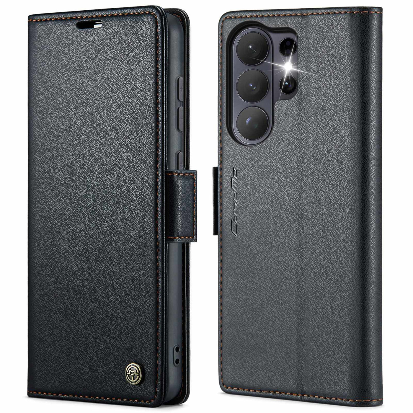CASEME Retro Lompakkokotelo Samsung Galaxy S26 Ultra - Musta
