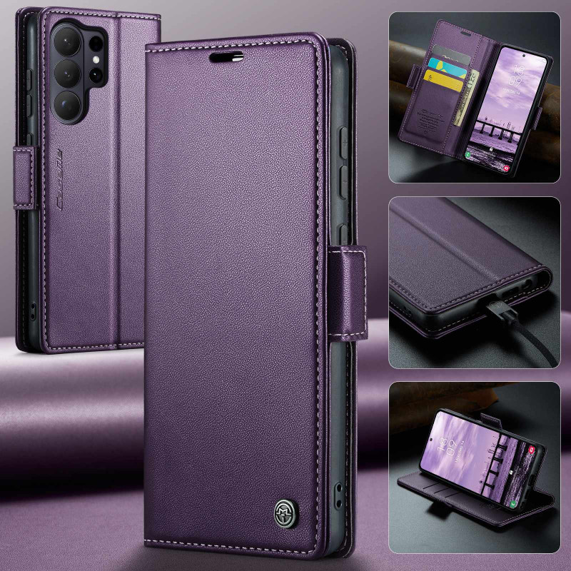 CASEME Retro Lompakkokotelo Samsung Galaxy S26 Ultra - Violetti