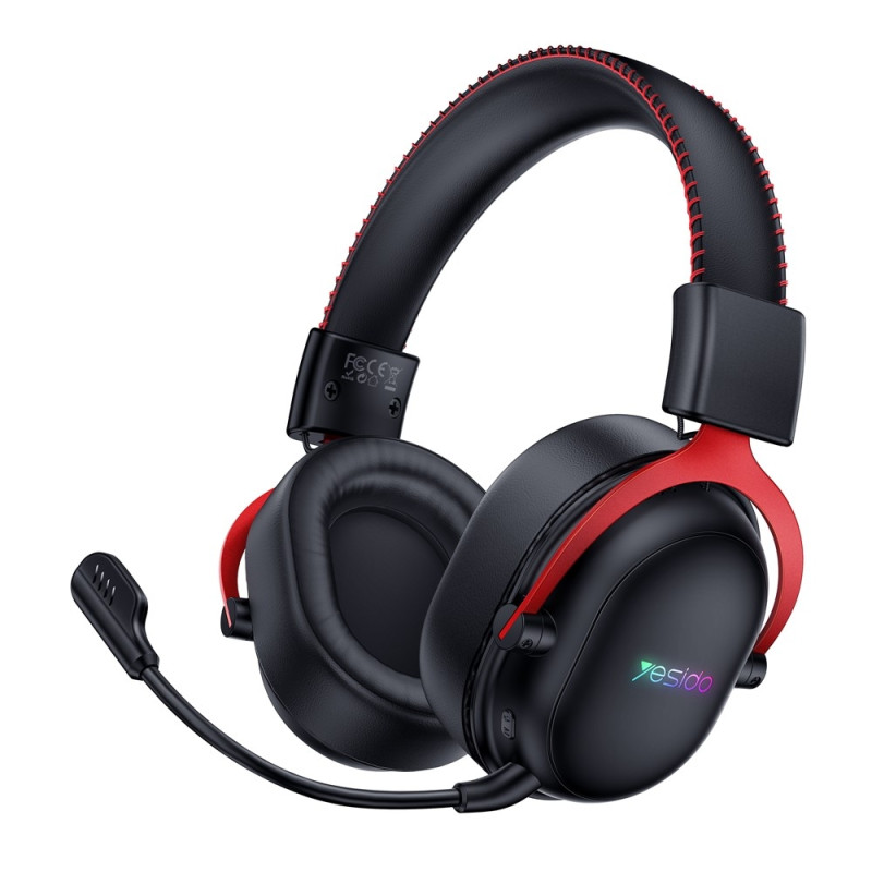 YESIDO Gaming Headset Bluetooth 2.4G Kablede Over-Ear Hodetelefoner Mikrofon