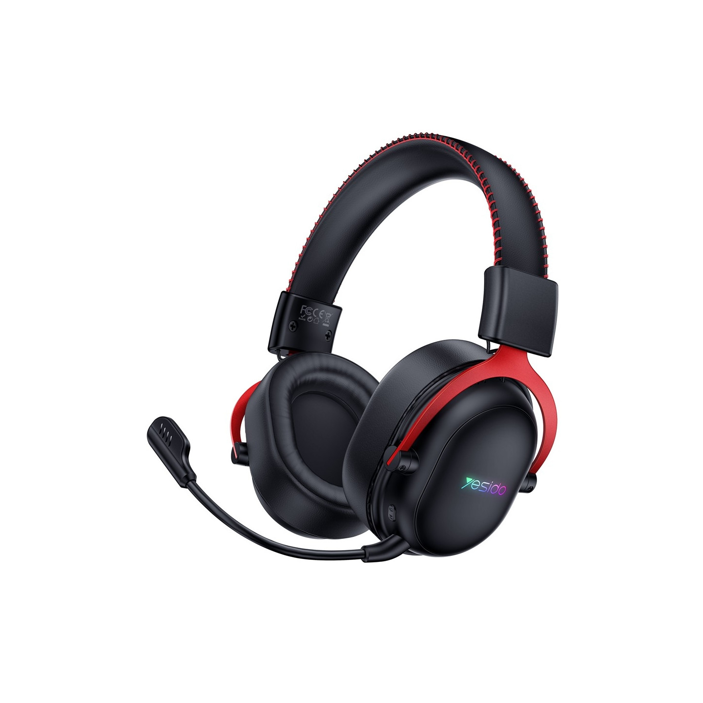 YESIDO Gaming Headset Bluetooth 2.4G Kablede Over-Ear Hovedtelefoner Mikrofon