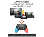 Kompatibel med Nintendo Switch trådlös spelkontroll Vibrationsdesign - Blå+Röd