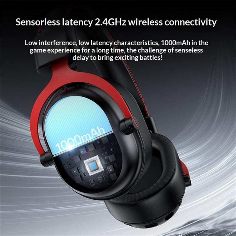 YESIDO Gaming Headset Bluetooth 2.4G Kablede Over-Ear Hovedtelefoner Mikrofon