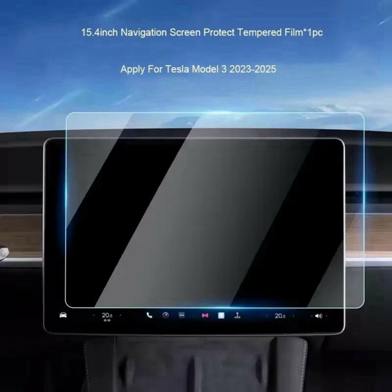 Karkaistusta lasista valmistettu näytönsuoja Tesla Model 3 / Y (2023-2025)