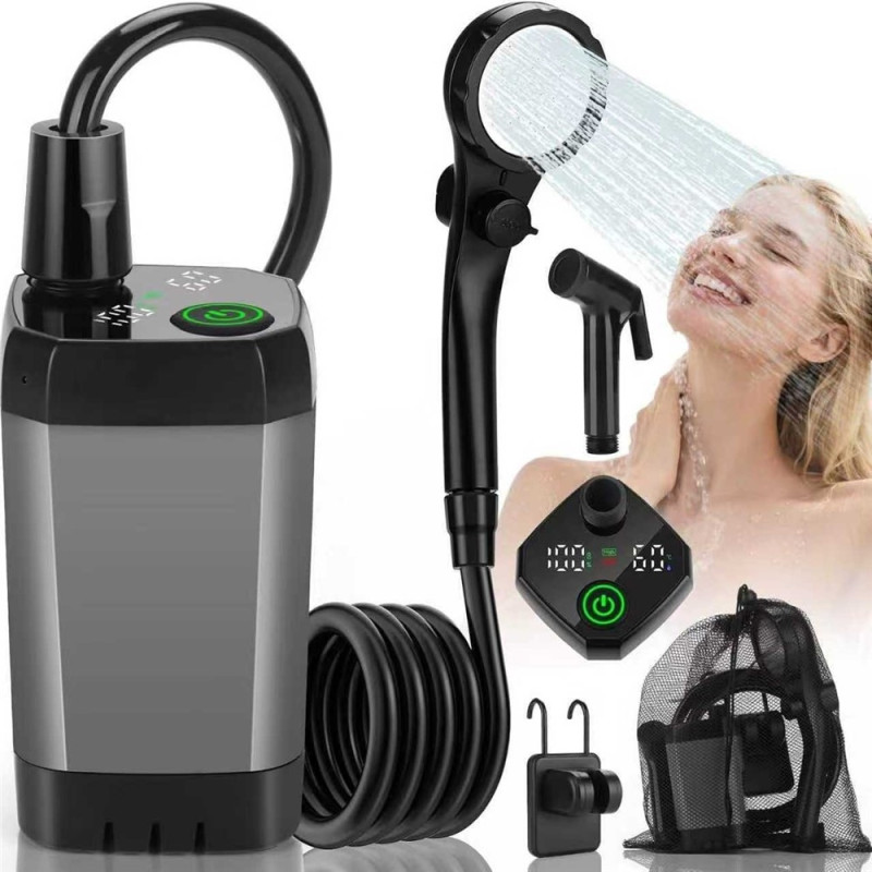 6000mAh elektrisk dusj IPX7 vanntett 4 moduser camping bærbar dusjpumpe camping