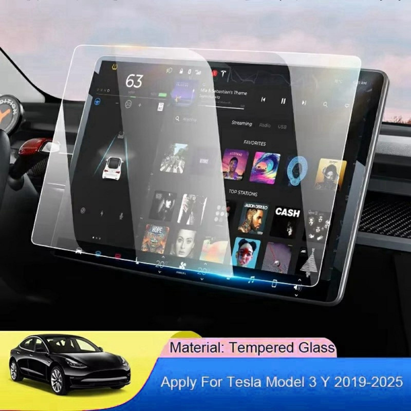 Skärmskydd i härdat glas för Tesla Model 3 / Y (2019-2025)
