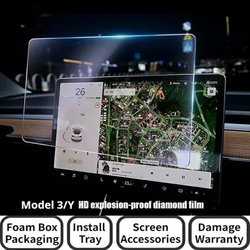 Skärmskydd i härdat glas för Tesla Model 3 / Y (2019-2025)