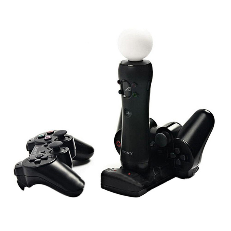 Playstation 3/PS3 Move Dobbelt opladningsstativ 2 i 1